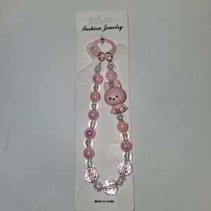 Fashion Jewelry Pink  Beaded Wristlet Strap For Phone